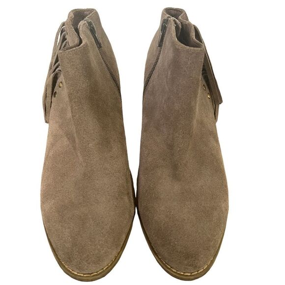 Vionic Faros Fringed Bootie Womens 9.5M Greige Suede Studded Boots - Picture 3 of 11